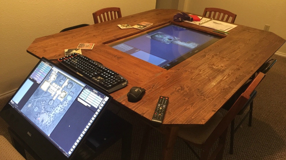 a wooden customized gaming table