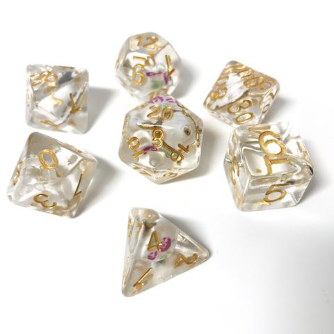 clear_gold_color_d&d_dice_set